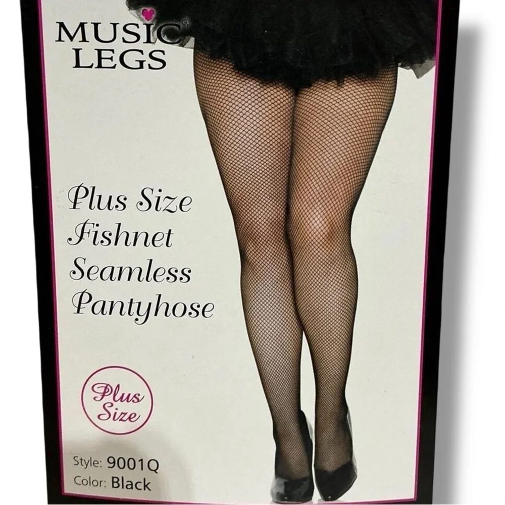 Music Legs Style Black Plus Size Fishnet Seamless Pantyhose Stockings Tights